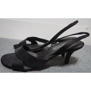 Metaphor Gina Women’s Slingback Sandals Size 7.5 M Black Glitter